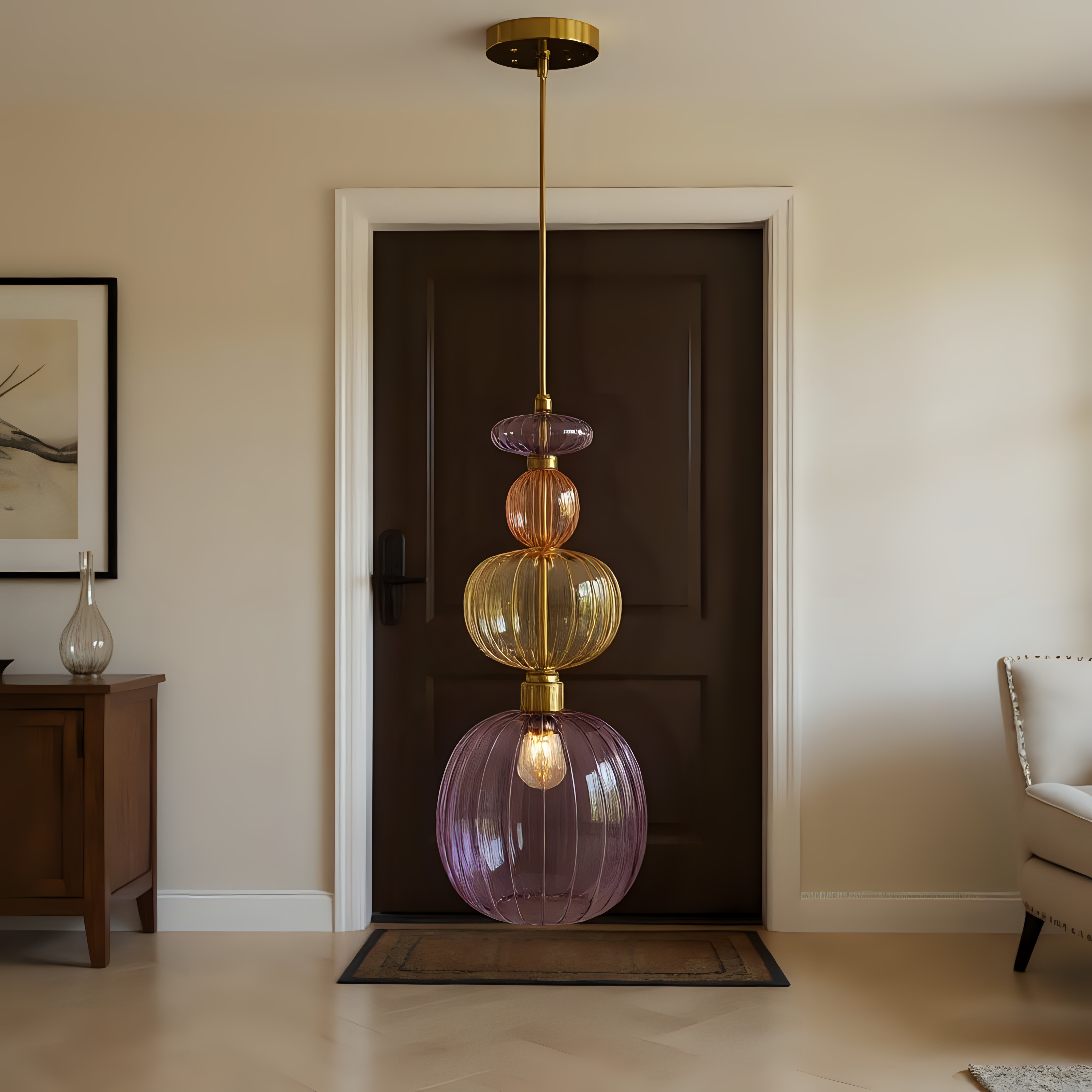 Hand Blown Glass Pendant Light